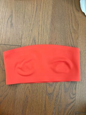 Free People Bright Coral Orange Strapless Bandeau